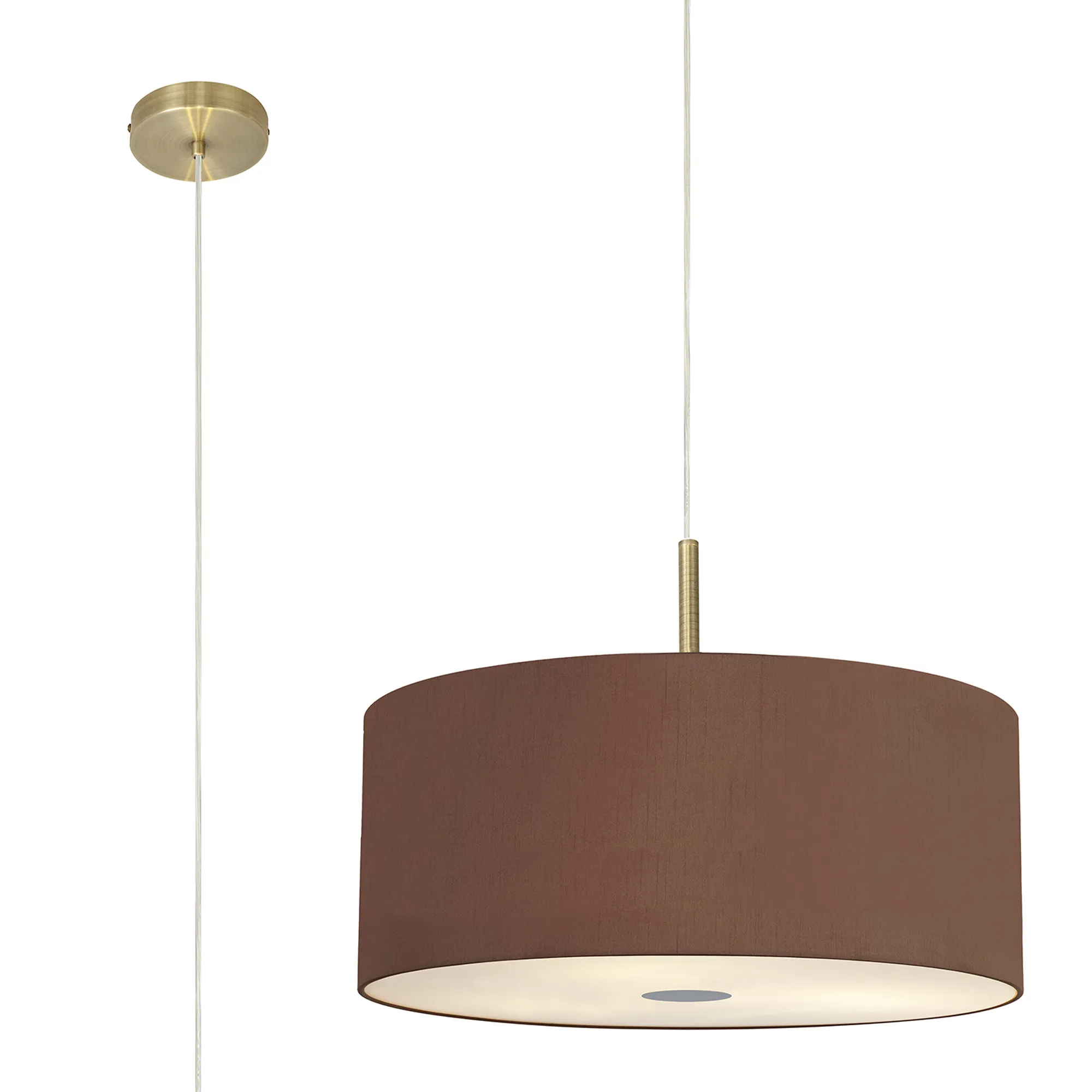 Baymont 60cm 5 Light Pendant Antique Brass; Raw Cocoa/Grecian Bronze; Frosted Diffuser